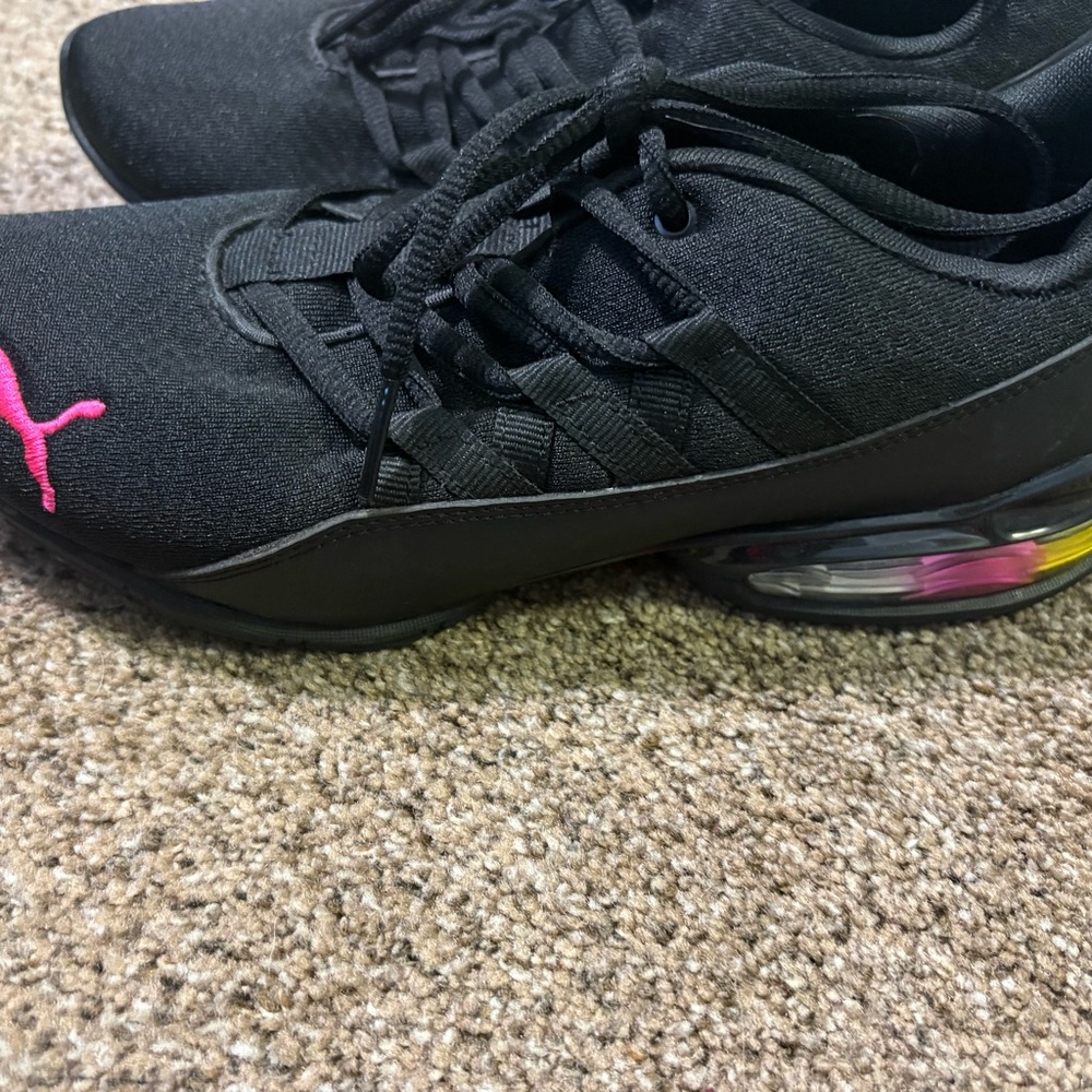 Puma Women's Black and Pink Athletic Shoes